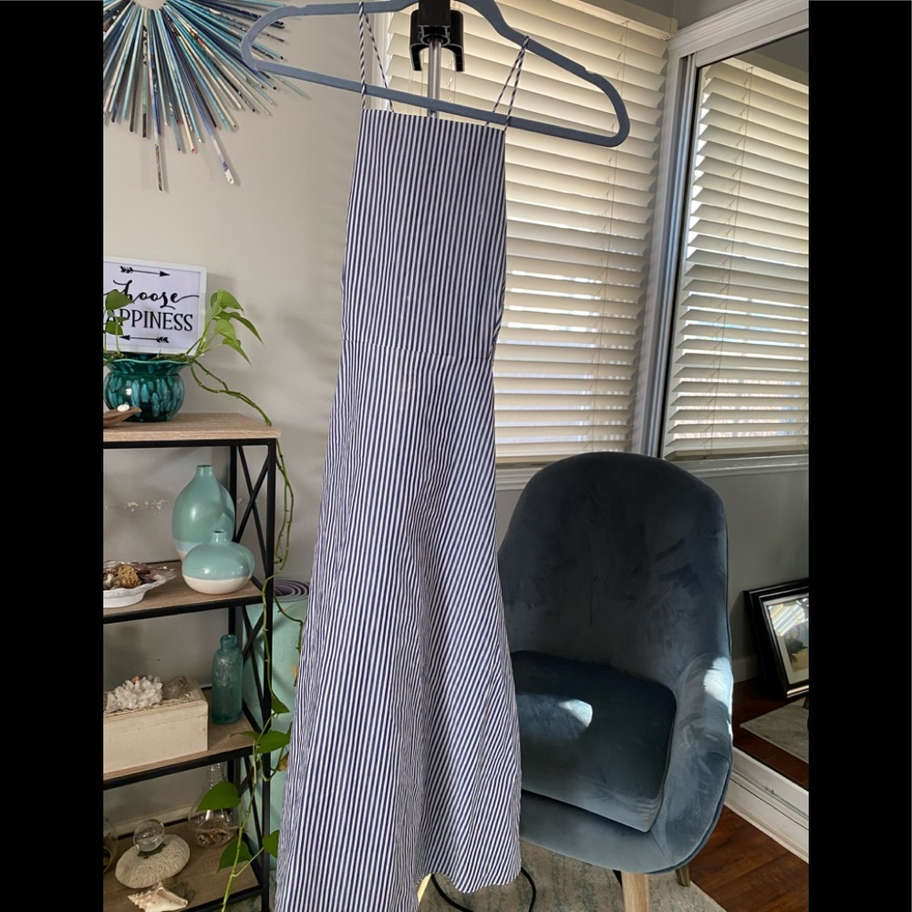 Zara blue & white striped dress